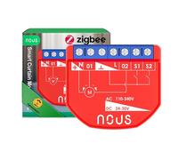 NOUS Module Interrupteur Intelligent ZigBee pour Rideaux, AC 16A/DC 10A, 3.0 Hub Requis, Compatible avec Alexa, Zigbee2MQTT, Google Assistant, Home Assistant, Tuya