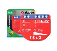 Nous Module Interrupteur ZigBee Smart, 1 Canal, AC 16A/DC 10A, Contacts Secs, 3.0 Hub Requis, Compatible avec Alexa, Zigbee2MQTT, Google Assistant, Home Assistant, Tuya