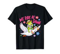 Nous montons à l'aube Frog Goose Floral Funny T-Shirt