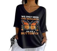 Nous n'avons Besoin Que d'un monarque et C'est Un Tee-Shirt décontracté pour Les Femmes (Black XL)
