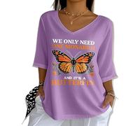 Nous n'avons Besoin Que d'un monarque et C'est Un Tee-Shirt décontracté pour Les Femmes (Purple XL)