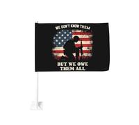 Nous ne les connaissons pas, mais nous leur devons tout. Clip de fenêtre pour drapeaux de voiture, décoration de protection solaire, bannière double face 12x18 pouces pour camion.