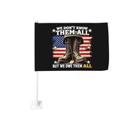 Nous ne les connaissons pas tous, mais nous leur devons tout. Clip de fenêtre pour drapeaux de voiture, décoration de protection solaire, bannière double face 12x18 pouces pour camion.