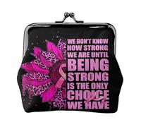 Nous ne savons Pas à Quel Point Le Cancer du Sein est Fort. Porte-Monnaie Compact en Cuir léopard Tournesol, Pochette Porte-Cartes, Portefeuille pour Femmes, Usage Quotidien, Cadeau de Voyage.