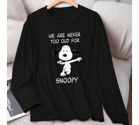 Nous ne sommes jamais trop vieux pour Snoopy. Le haut ample à manches longues de Snoopy, et confortable, style casual et polyvalent pour femmes, automne L,M,S,XL,XXLHalloweenTissu tricoté