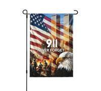 Nous n'oublierons jamais. Drapeaux commémoratifs du 11 septembre. Bannière double face 12 x 18 pouces (sans mâ