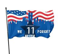 Nous n'oublierons jamais le 11 septembre. Drapeau de jardin léger 90 x 150 cm (3 x 5 pi) à une face pour la décoration de la maison, du jardin, du balcon et de l'extérieur.