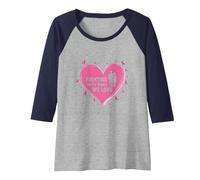 Nous Nous battons pour Les Femmes Que Nous Aimons : Sensibilisation au Cancer du Sein Manche Raglan, Femme, Bleu Marine/Chiné Athlétique, M