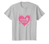 Nous Nous battons pour Les Femmes Que Nous Aimons : Sensibilisation au Cancer du Sein T-Shirt, Enfant, Argent, 12 Ans