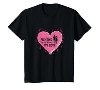 Nous Nous battons pour Les Femmes Que Nous Aimons : Sensibilisation au Cancer du Sein T-Shirt, Enfant, Noir, 2 Ans