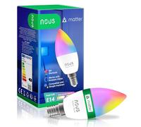 NOUS P4 Ampoule WiFi Intelligente RGB E14, Compatible avec Matter, Alexa, Home Assistant, HomeKit, Smart Home, Télécommande, Changement de Couleur LED, Ampoule Changement de Couleur, WiFi 2.4 GHz