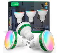 NOUS P8Z Ampoule Connectée ZigBee GU10 RGB, 3 Pack, 420 lm, 4,9 W, 16 Millions de Couleurs, Blanc Réglable 2700-6500 K, ZigBee 3.0, Compatible Alexa & Google Home, Hub Requis