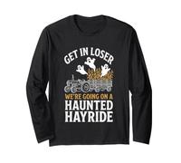 Nous partons pour Une Balade en hayon hantée... Fantôme d'halloween Manche Longue