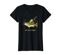 Nous pêchons à l'aube, C'est drôle T-Shirt Graphique avec Valeur, Femme, Noir, S