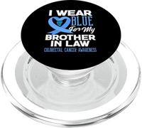 Nous portons du Bleu pour Soutenir Mon Beau-frère Contre Le Cancer Colorectal PopSockets PopGrip pour MagSafe