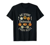 Nous servons la diversité sur Chaque Plaque Earth Tone Graphic T-Shirt