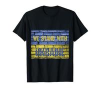 Nous Sommes aux côtés de l'Ukraine aux Couleurs nationales sur Le Drapeau Mural T-Shirt