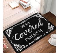 Nous Sommes Couverts Psaumes 91 Tapis De Bain Lavable Tapis De Porte Anti-Poussière Paillasson Exterieur pour Intérieur Balcon Chambre 40 X 60Cm