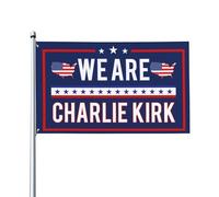 Nous sommes le héros du drapeau Charlie, Charlie Kirk, bannière de jardin extérieure 3x5 drapeaux