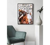 Nous sommes les petites-filles des sorcières que vous ne pouviez pas brûler les petites-filles des sorcières Halloween Plaque en métal vintage avec citations Panneau en métal avec dictons artistiques