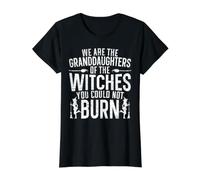 Nous Sommes Les Petites-Filles des sorcières Que Vous ne pouviez Pas brûler T-Shirt Graphique avec Valeur, Femme, Noir, XS