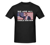 Nous Sommes Tous Charlie Kirk Maintenant (9) T-Shirt à Manches Courtes et col Rond pour Hommes T-Shirts en Coton