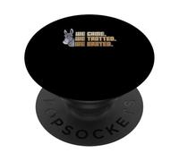 Nous sommes venus, nous avons trotté, nous avons brayé, drôle, pack, amateurs de courses de burro PopSockets PopGrip Adhésif