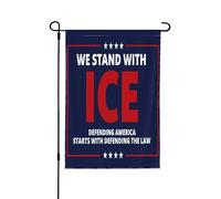 Nous Soutenons L'Ice. Défendre L'Amérique Commence Par Défendre La Loi. Drapeau De Cour Décoratif Drapeaux De Jardin Double Face Drapeaux Pour Plage Chambres Dortoirs 30X45cm