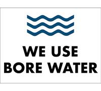 Nous Utilisons De L'Eau De Forage Panneau D'Avertissement Affiche Étain Métal Tôle Signe Affiche Poster Plaque Pour Chambre Café Salle De Bain Bar Pub M
