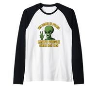Nous venons en Paix Earth People BWAH HAH HAH Manche Raglan