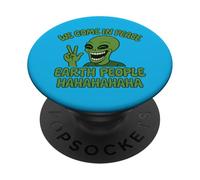 Nous venons en Paix Earth People Bwah Hah Hah PopSockets PopGrip Adhésif