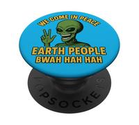 Nous venons en Paix Earth People BWAH HAH HAH PopSockets PopGrip Adhésif