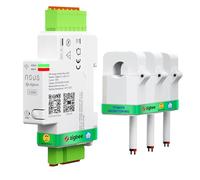 NOUS ZigBee Compteur de courant intelligent DIN 120 A, moniteur de consommation d'énergie, compatible avec Alexa et Google Home, montage sur rail DIN, surveillance en temps réel
