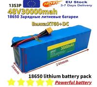 Nouveau 13S3P 48v 30Ah batterie Lithium-Ion 48v 30000mah 1000w pour 54.6v batterie électrique puissante avec BMS XT60-DC-54.6V2A