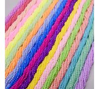 Nouveau 2 3 4mm teinture Rondelle perles de verre de cristal couleur d'été facettes perles de verre d'espacement en vrac pour la fabrication de bijoux collier à faire soi-même XKRS12