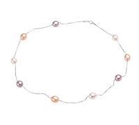 Nouveau 2025 45cm AAAA Colliers de chaînes de perle d'eau douce naturelle pour femmes Fashion S925 Silver blanc rose violet Real Pearl Decoration Bijoux Luxury avec vos accessoires