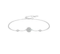 NOUVEAU 2025 925 STERLING Silver Simple Round Round Sparkling Zirconia Link Chain Bracelet For Women Wedding Decoration Bijoux commémoratif avec pour vous accessoires TRENDY CRÉATIF Best for Gift