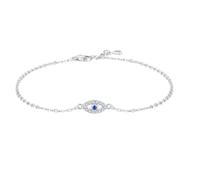 Nouveau 2025 925 Sterling SIRGE DRILICE LUCKET Blue Eye BRACET ALIMENTABLE Lien Champ IMPILE pour Femmes Pave Signe