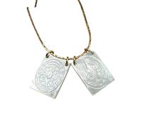 NOUVEAU 2025 Croix Religieuse Saint Benoît Collier Acier Inoxydable Naturel Perle Shell Jésus Vierge Marie Pendentif Collier pour Femmes Décoration Bijoux De Luxe Avec Vous Accessoires Tendance
