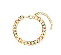 NOUVEAU 2025 ENAMEL ENAMEL VERT CUBAIN CUBAN Bracelets Collier pour femmes Chunky 18K Gold en acier inoxydable Charme Cadeau Fashion Créatif