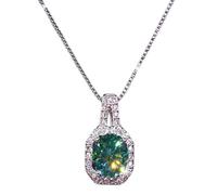 NOUVEAU 2025 Green Moisanite Green Moisanite Pendant 925 STERLING Silver Charm Pendants Pendants Collier pour femmes Party Choker Jewelry Gift With You Accessoires Crés