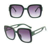 Nouveau 2025 lunettes de soleil carrées hommes femmes vintage lunettes de soleil rétro lunettes Eogearframe UV400, vert une, taille unique