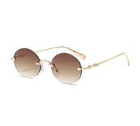 Nouveau 2025 Lunettes de Soleil sans Cadre féminine Retro Round Gradient Metal Lunes Men de Protection Solaire à Conduite en Plein air