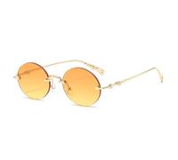 Nouveau 2025 Lunettes de Soleil sans Cadre féminine Retro Round Gradient Metal Lunes Men de Protection Solaire à Conduite en Plein air