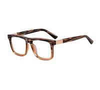 Nouveau 2025 Monture de lunettes carrées pour hommes noir marron lunettes de mode acétate masculin décoration articles cadeaux, Cadre marron à motifs, Taille unique