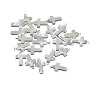NOUVEAU 2025 NATUREL WHITE MOTH-PARL Shell Cross Pendant Pendre à la main Artisanat DIY Collier Boucles d'oreilles ACCESSOIRES DE JIANIR ACCESSOIRES MASSE CARE