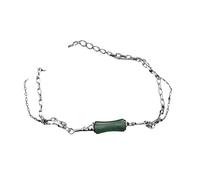 NOUVEAU 2025 NOUVEAU ORIGINAL BAMBOO BAMBOO aventurine Bracelet Jade S925 Argent sterling Double chaîne poignet fin bijoux Cadeaux Décoration Bijoux Accessoires commémoratifs TRENDY Best pour le