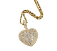 Nouveau 2025 The Bling King 3D Love Heart Pendentif Colliers Cz Pierre Bijoux Pour Femmes Plein Glacé Cubique Zircone Rencontres Fation Accessoires Avec Pour Vous Bijoux Accessoires De Mode Créatifs