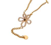 Nouveau 2026 Boucles d'oreilles de collier de fleurs de calcul des yeux unisexes fixés pour les femmes en acier inoxydable blanc zircon gare plaquette feme