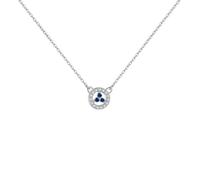 Nouveau 2026 Unisexe 925 Silver Silver Round Round Blue Pendre Long Chain Collier Luxury Fine d'anniversaire Bijoux Bijoux Fashion Accessoires tendances Créative pour les femmes et les hommes